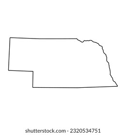 Nebraska map shape, united states of america. Flat concept icon symbol vector illustration .