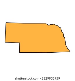Nebraska map shape, united states of america. Flat concept icon symbol vector illustration .