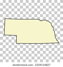 Nebraska map shape, united states of america. Flat concept icon symbol vector illustration .