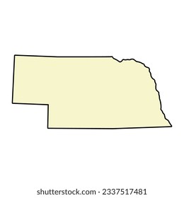 Nebraska map shape, united states of america. Flat concept icon symbol vector illustration .