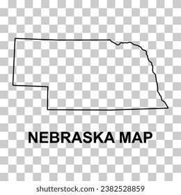 Mapa de Nebraska, estados unidos de américa. Icono de concepto plano, ilustración vectorial.