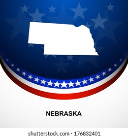 Nebraska map vector background