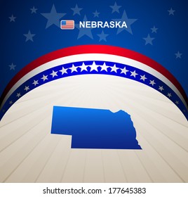 Nebraska map vector background