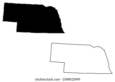 Nebraska map vector illustration, scribble sketch  Nebraska map