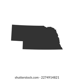 Nebraska map vector. Map of Nebraska state silhouette vector