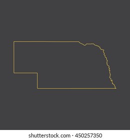 Nebraska map,outline,stroke,line style