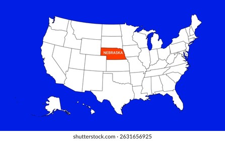 nebraska maps illustration vector USA