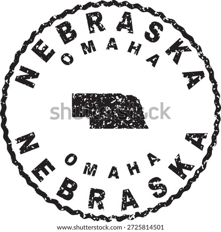 Nebraska Omaha Round Seal Map Design
