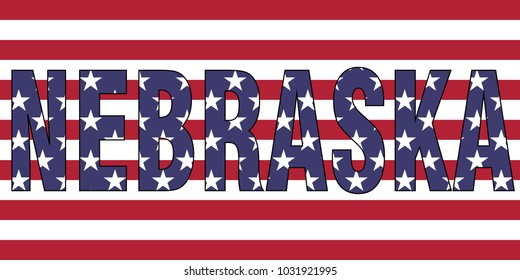 Nebraska on USA flag