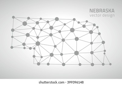 Nebraska outline grey vector map