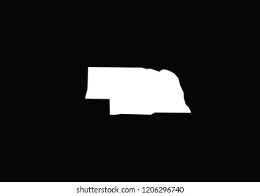 Nebraska outline map state shape USA America borders