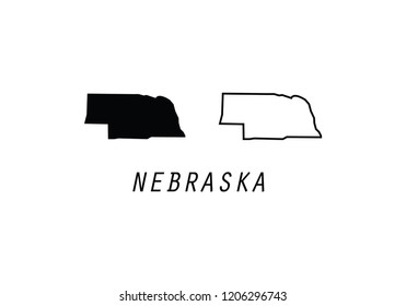 Nebraska outline map state shape USA America borders