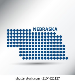 Mapa Detallado del Resumen del Estado de Nebraska. Ilustración vectorial.
