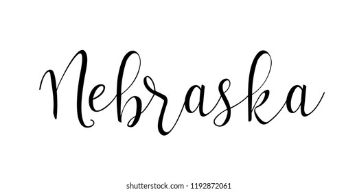 Nebraska State America Text Design Vector Stock Vector (Royalty Free ...