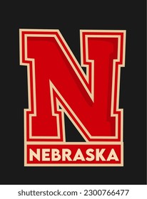 Nebraska State with black background