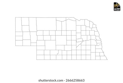 Mapa Esquema del Condado de Nebraska División Política