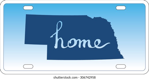 Nebraska state license plate vector