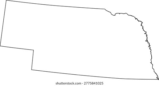 Nebraska state map outline Vector