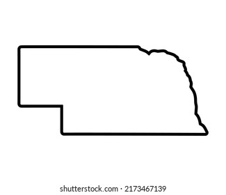 Nebraska state map. US state map. Nebraska outline symbol. Vector illustration