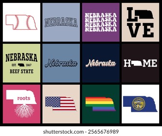 Nebraska state t shirt design