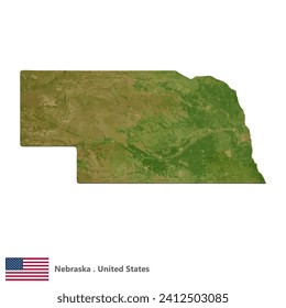 Nebraska, States of America Topographic Map (EPS)