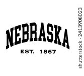 Nebraska typography design for tshirt hoodie baseball cap jacket and other uses vector
