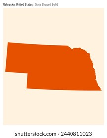 Nebraska, United States. Simple vector map. State shape. Solid style. Border of Nebraska. Vector illustration.