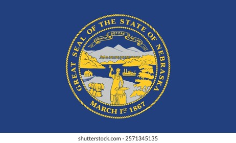 Nebraska US State Flag Vector Illustration