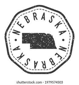 Nebraska, USA Map Stamp Retro Postmark. Silhouette Postal Passport. Seal Round Vector Icon. Badge Vintage Postage Design.