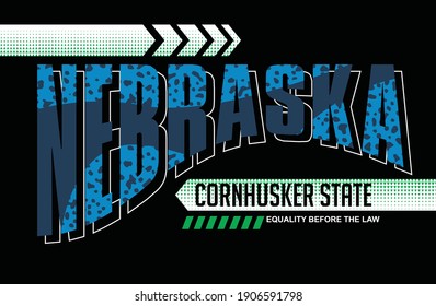 Nebraska.Vintage and typography design in vector illustration.Clothing,t-shirt,apparel and other uses.Eps10