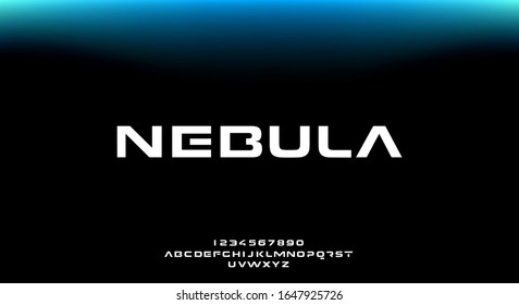 Nebula, an abstract sporty technology alphabet font. digital space typography vector illustration design	