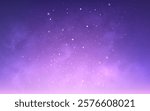 Nebula background. Purple space texture. Realistic color galaxy. Bright starry cosmos. Glowing outer space wallpaper. Magic cosmic clouds with stardust. Vector illustration.
