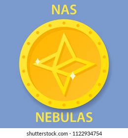 Nebula Coin cryptocurrency blockchain icon. Virtual electronic, internet money or cryptocoin symbol, logo