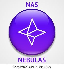 Nebula Coin cryptocurrency blockchain icon. Virtual electronic, internet money or cryptocoin symbol, logo