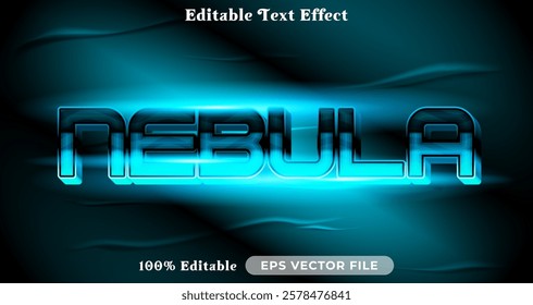 Nebula editable text effect vibrant modern color shiny. Text style effect. Editable fonts vector files