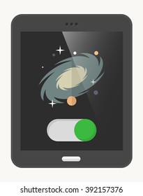 Nebula  flat  icon with Tablet,eps10