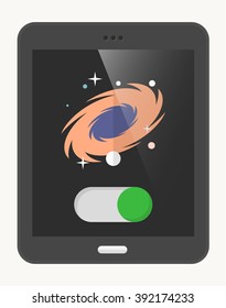 Nebula  flat  icon with Tablet,eps10