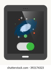 Nebula  flat  icon with Tablet,eps10