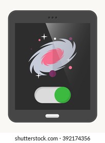 Nebula  flat  icon with Tablet,eps10
