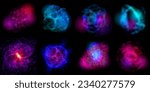 Nebula, galaxy, universe illustration. Vector cosmic cloud stardust space