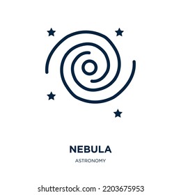 nebula icon from astronomy collection. Thin linear nebula, space, sky outline icon isolated on white background. Line vector nebula sign, symbol for web and mobile