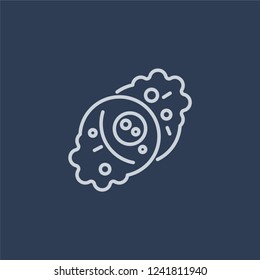 Nebula icon. Nebula linear design concept from Astronomy collection. Simple element vector illustration on dark blue background.