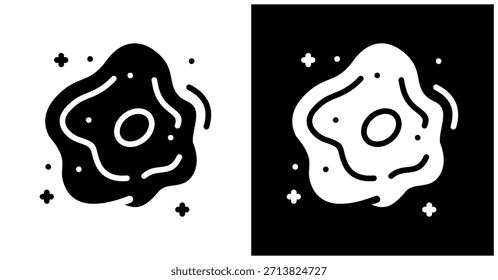 Icono de nebulosa en fondo blanco y negro