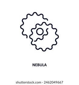 nebula outline icon.  Thin line icon from astronomy collection. Editable vector isolated on white background