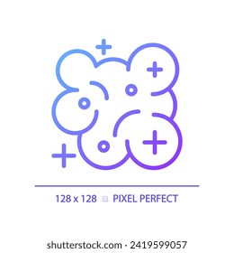 Nebula Pixel perfekte Farbverlauf-Linear-Vektorsymbol. Stellarsystem. Sternenbildung. Milchstraße. Kosmischer Staub. Außenbereich. Dünnlinienfarbensymbol. Modernes Piktogramm. Vektor-einzelne Rahmenzeichnung