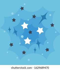 Nebula vector illustration. universe galaxy planetarium stars theme, flat design