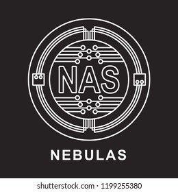 nebulas coin Cryptocurrency  icon with black background