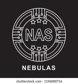 nebulas coin NAS Cryptocurrency  icon with black background
