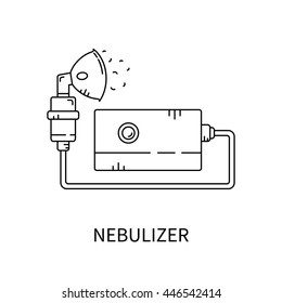 Nebulizer From Asthma And Respiratory Diseases.Vector Illustration.