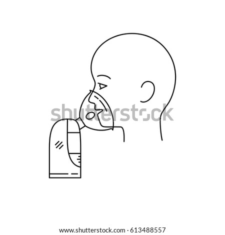 Nebulizer from asthma and respiratory diseases.Vector illustration.